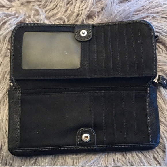 Fossil Black Leather Wallet/Wristlet - Picture 2 of 5